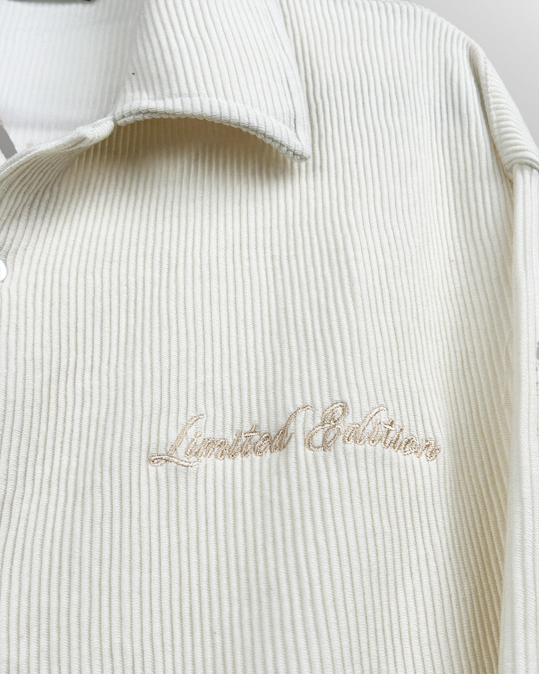 WildFlex Premium Cream Textured Ribbed Cotton Shirt