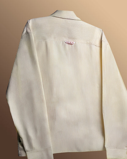 WildFlex Premium Yellow Striped Cotton Button-Up Shirt