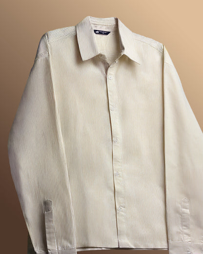 WildFlex Premium Yellow Striped Cotton Button-Up Shirt